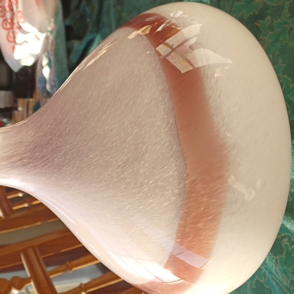 Multi Color swirl Glass Round Vase, white, purple,  pink,  11" tall x 11" dia - Picture 4 of 7